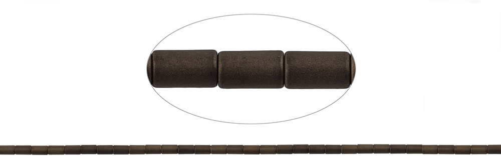 Strand cylinder, hematin coffee (colored) matt, 05 x 03mm (PU with 3 pieces; price per piece)