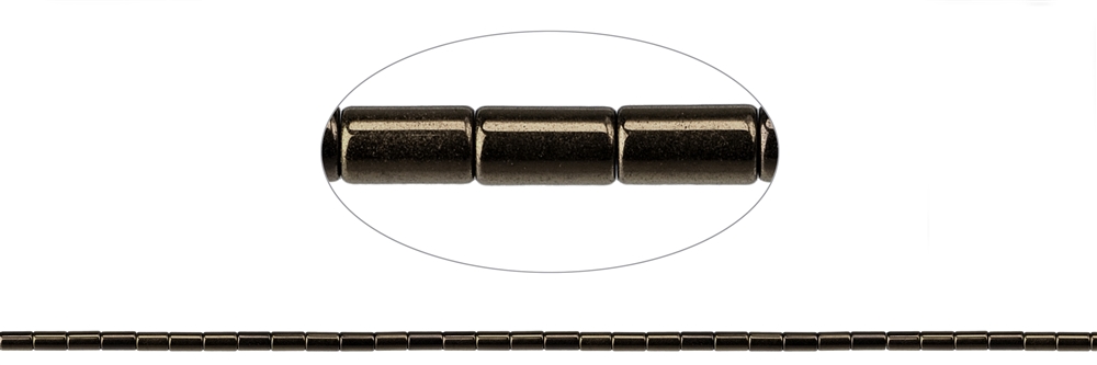 Strand cylinder, hematin coffee (dyed), 05 x 03mm (PU with 3 pieces; price per piece)