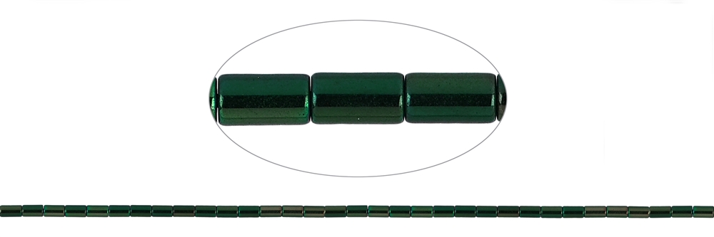 Strang Zylinder, Hämatin blau-grün (gef.), 05 x 03mm (VE mit 3 Stück; Preis pro Stück)