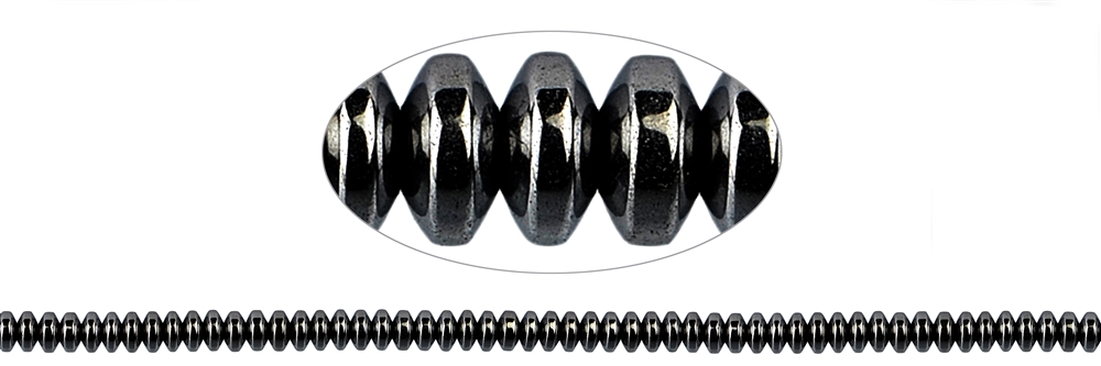Strang Button, Hämatin, 02 x 04mm (VE mit 3 Stück; Preis pro Stück)