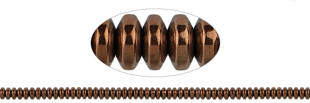 Strang Button, Hämatin braun (gef.), 02 x 04mm (VE mit 3 Stück; Preis pro Stück)
