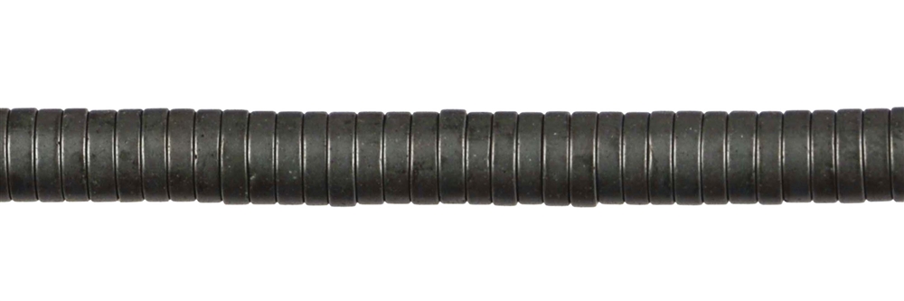 Strang Zylinder "Heishi", Hämatin matt, 04 x 01mm