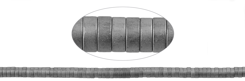 Strang Zylinder (Heisihi), Hämatin silber (gef.) matt, 01 x 03mm