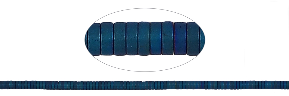 Strang Zylinder (Heisihi), Hämatin blau (gef.) matt, 01 x 03mm