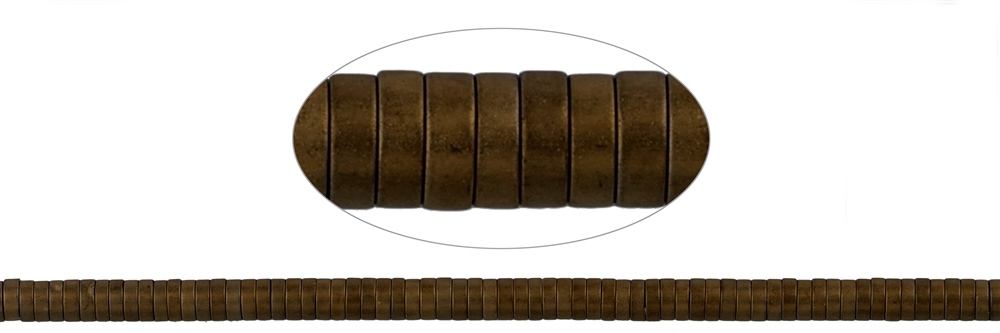 Strand cylinder (Heisihi), hematin brown (dyed) matt, 01 x 03mm