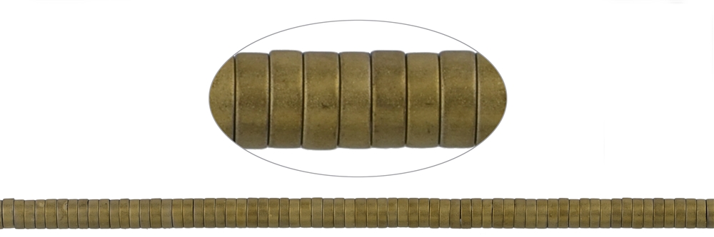 Rang de collier (Heisihi), hématite or (serti) mat, 01 x 03mm