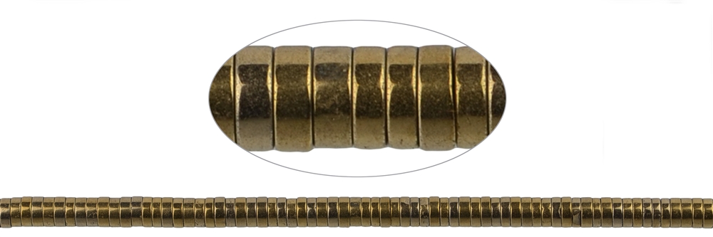 Strand cylinder (Heisihi), hematin gold (dyed), 01 x 03mm
