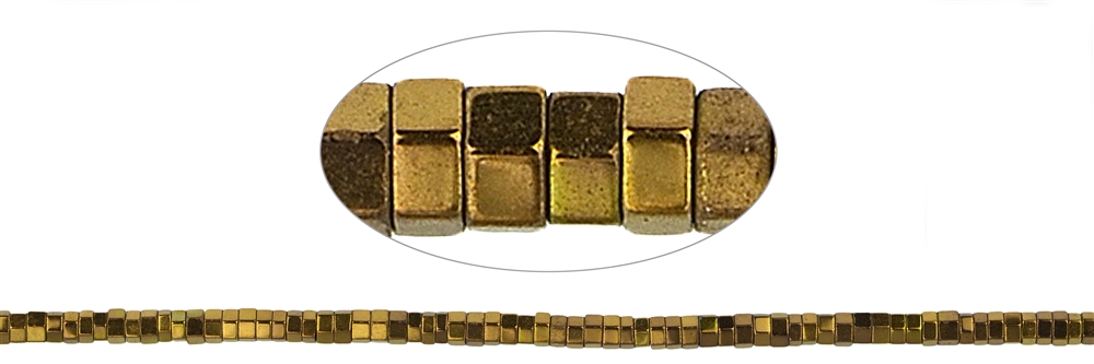 Strang Zylinder (Heisihi), Hämatin gold (gef.), facettiert, 01 x 02mm