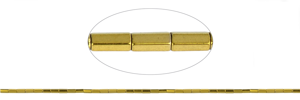 Strang Zylinder facettiert, Hämatin gold (gef.), 04 x 02mm