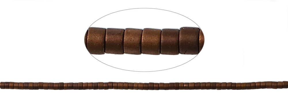 Strand cylinder (Heisihi), hematin brown (dyed) matt, 01 x 01mm