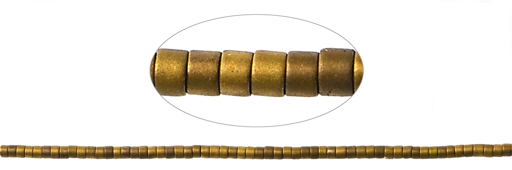Strang Zylinder (Heisihi), Hämatin gold (gef.) matt, 01 x 01mm