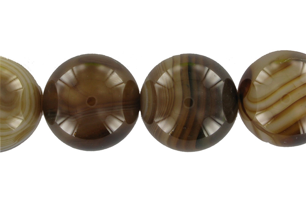 Strand of balls, Agate brown (gef.), 20mm