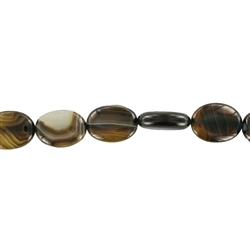 144230303120 Rang de collier Lentille, Agate brune (prise), 20 x 15mm | Marco Schreier