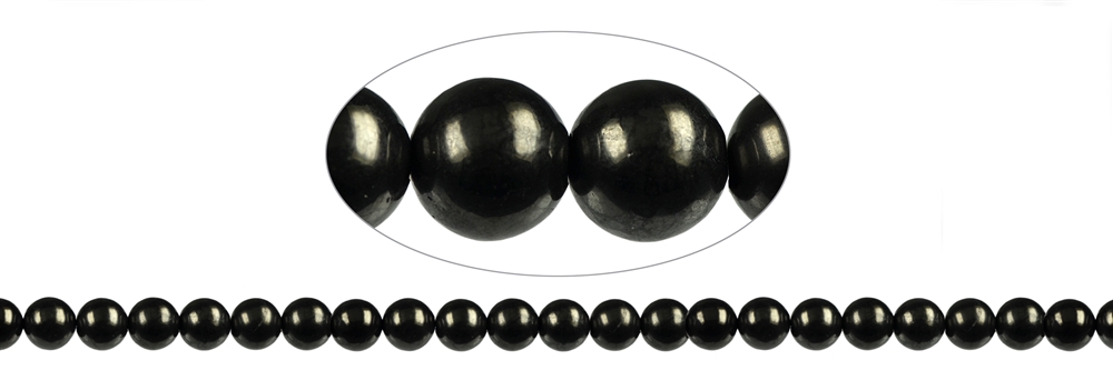 Filo di perline, shungite (stab.), 08 - 09 mm