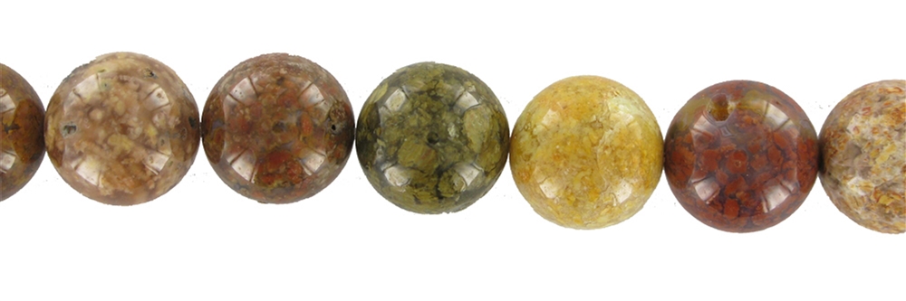 Strand of balls, Moss Agate (multicolored), 20mm