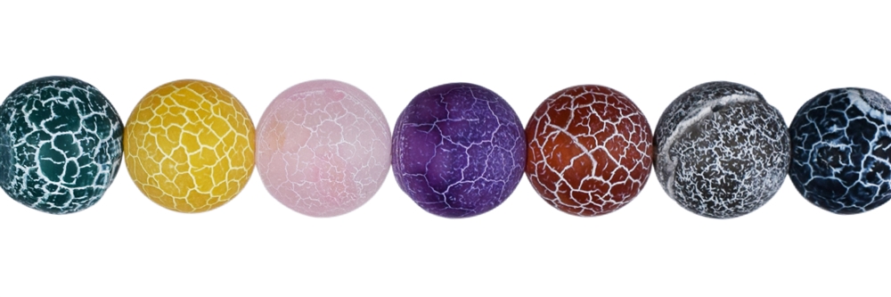 Strand of balls, Agate (Snakeskin Agate) multicolored (gef.), matt, 10mm