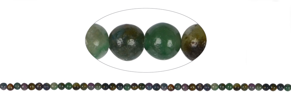 Filo di perle, disthene con rubino, 04 mm (39 cm)