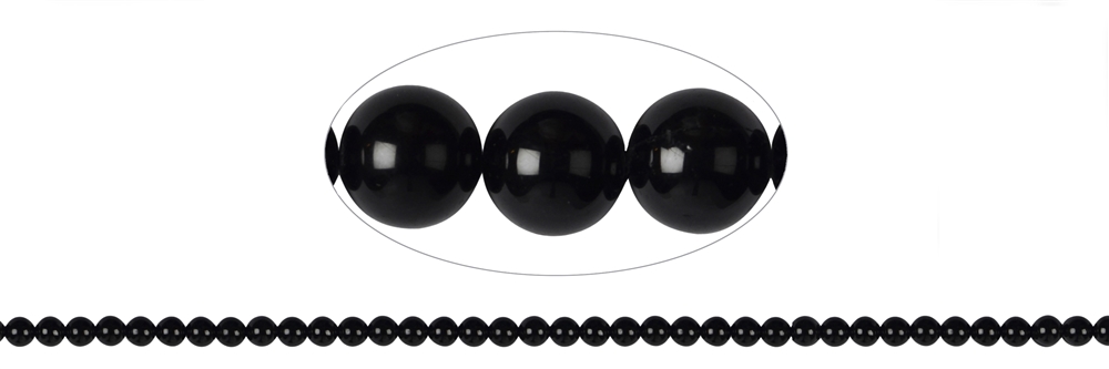 Strand of balls, Spinel (black), 03mm