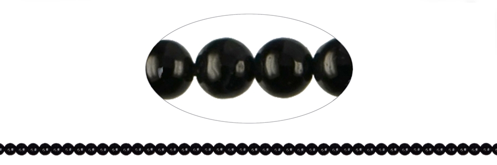 Strand of balls, Spinel (black), 01,75mm