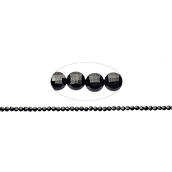 144570324020 Rang de collier disque/pièce, Spinelle (noir), facetté, 04 x 02mm (39cm) | Marco Schreier