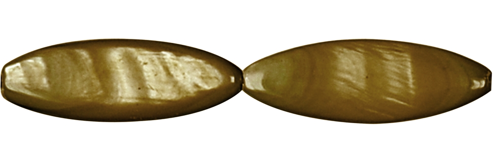 Strang Navette, Perlmutt gold (gef.), 30 x 10mm