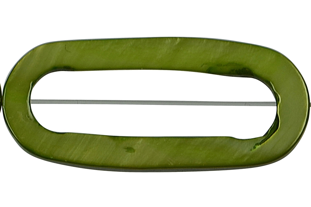 Strang Rahmen oval, Perlmutt kiwigrün (gef.), 40 x 27mm