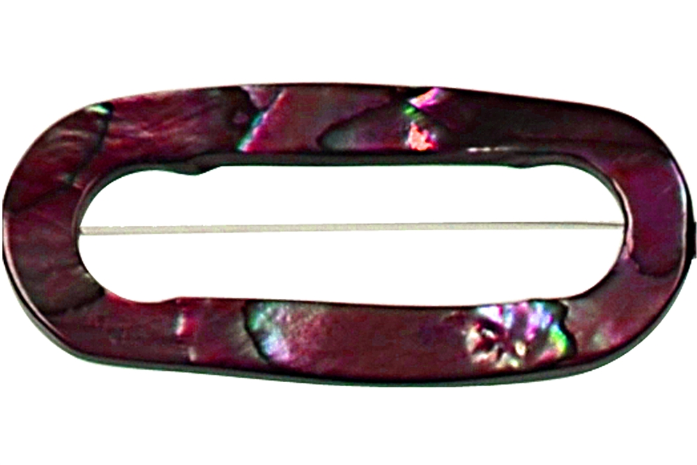 Strang Rahmen oval, Perlmutt himbeerrot (gef.), 40 x 27mm