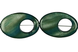 144580803822 strand Mother of Pearl turquoise (dyed), "fish eye", 30 x 20mm | Marco Schreier