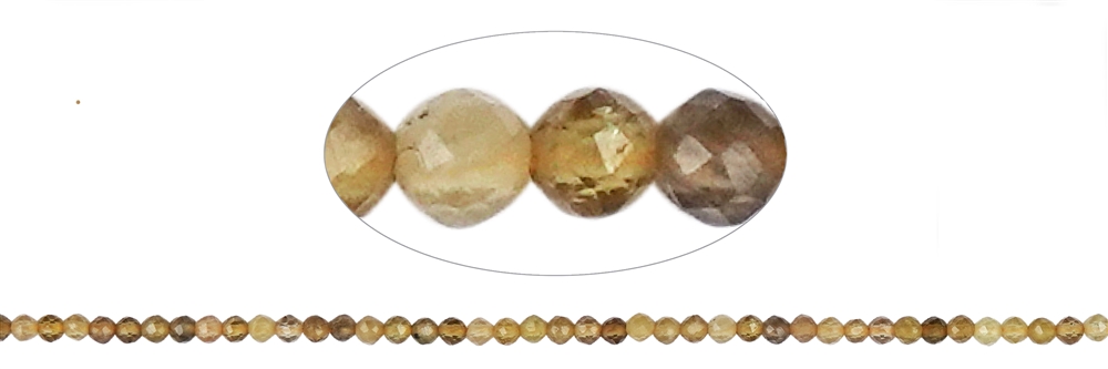 strand of beads, Tourmaline (yellow), faceted, 02,5mm (39cm)