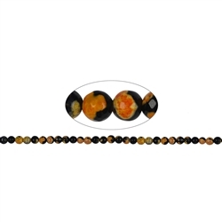 144630106020 Rang de collier boules, Agate (Sunset) orange (gef.), facettes, 06mm | Marco Schreier