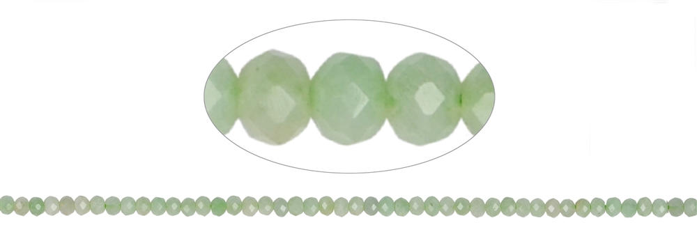 Strand Button, Chrysopal, faceted, 02 x 03mm