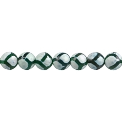 144720103022 Rang de collier boules, Agate "Football" vert (gef.) facetté, 10mm | Marco Schreier