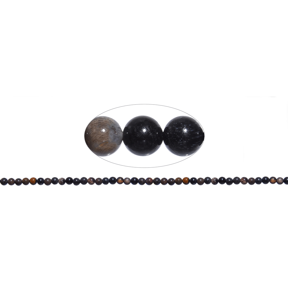 Rang de colliers boules, Bois silicofié (noir), 04mm | Marco Schreier