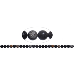 144740100722 Rang de colliers boules, Bois silicofié (noir), 08mm  | Marco Schreier