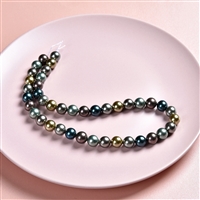 Rang de collier boules, perles de coquillage mélange multicolore 3, 10mm