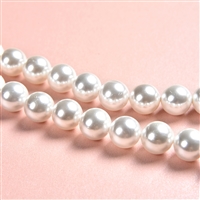 Filo di perline, perle di conchiglia bianche, 10 mm