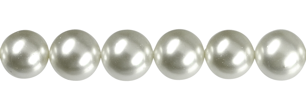 Filo di perline, perle di conchiglia bianche, 12 mm