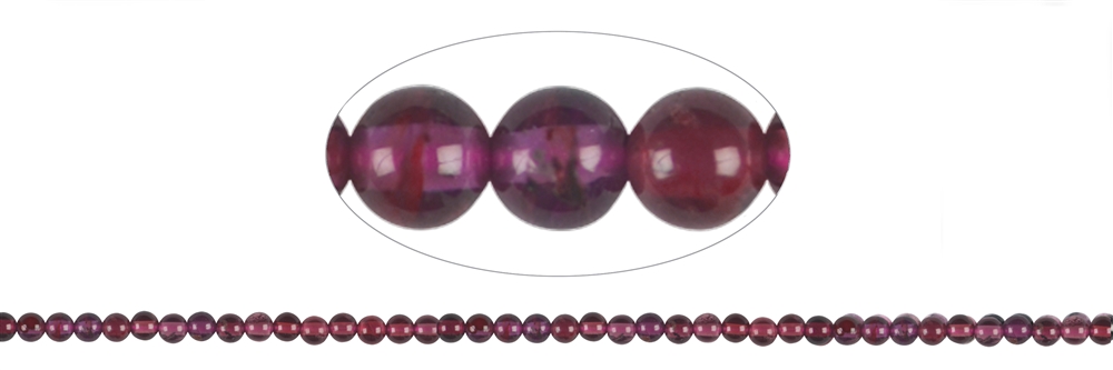 strand balls, garnet (Rhodolite), 03,7 - 04,0mm