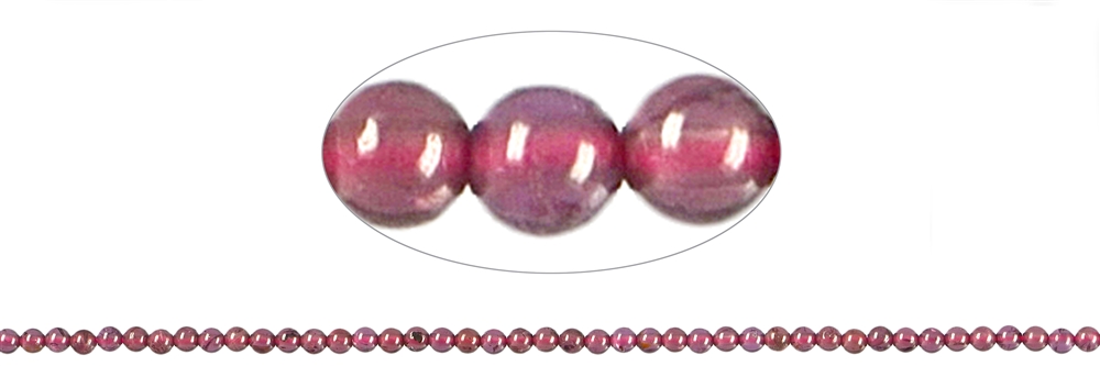 Strand of balls, garnet (Rhodolite) A+/A, 02,50mm