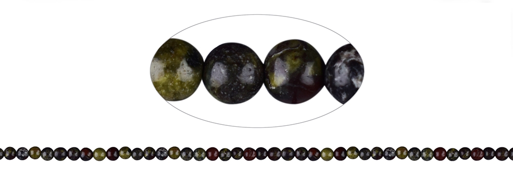 Strand of balls, Epidote quartzite (dragon stone), 04mm