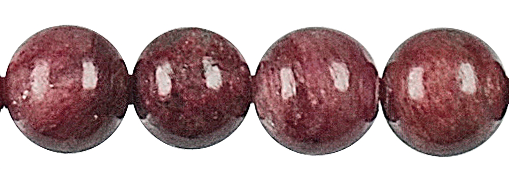 Filo di perle, quarzo piemontese, 16 mm