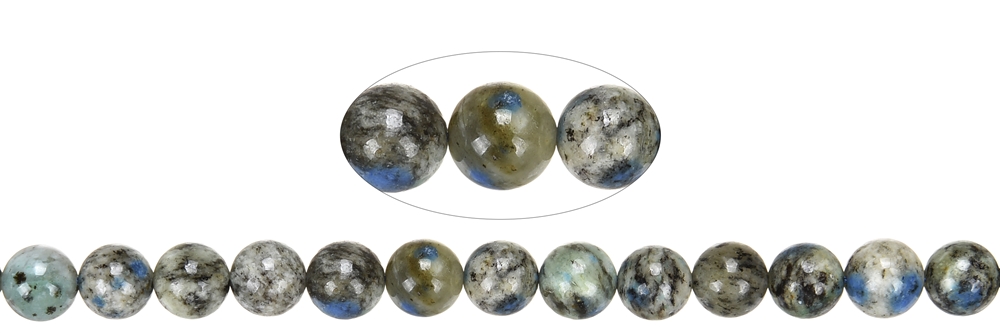 Filo di perle, K2 (azzurrite in gneiss), 10 mm