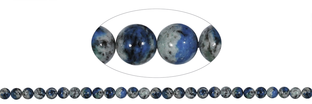 Fili di perle, azzurrite in gneiss (K2), 06-07mm