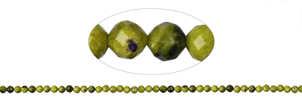 Rang de collier boules, Serpentine (Tasmanie), à facettes, 04mm (39cm)