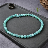 Strand of beads, Agate (Snakeskin Agate) green (colored), matte, 08mm