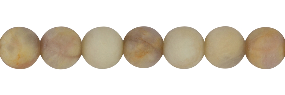Filo di perle, giallo granito ("pietra di luna"), opaco, 10 mm (38 cm)