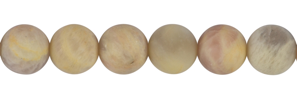 Filo di perle, giallo granito ("pietra di luna"), opaco, 12 mm (38 cm)