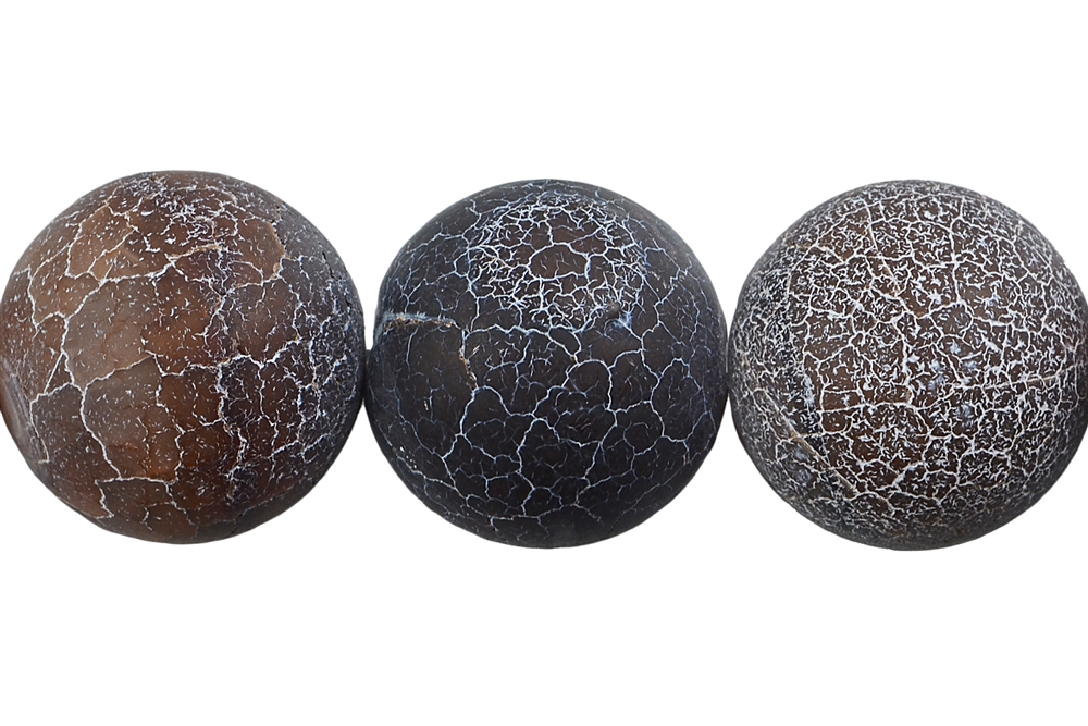 Strand of balls, Agate (Snakeskin Agate) brown (gef.), matt, 20mm