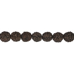 145250100901 Filo di perline, Rudraksha (nero-marrone), 10 mm | Marco Schreier