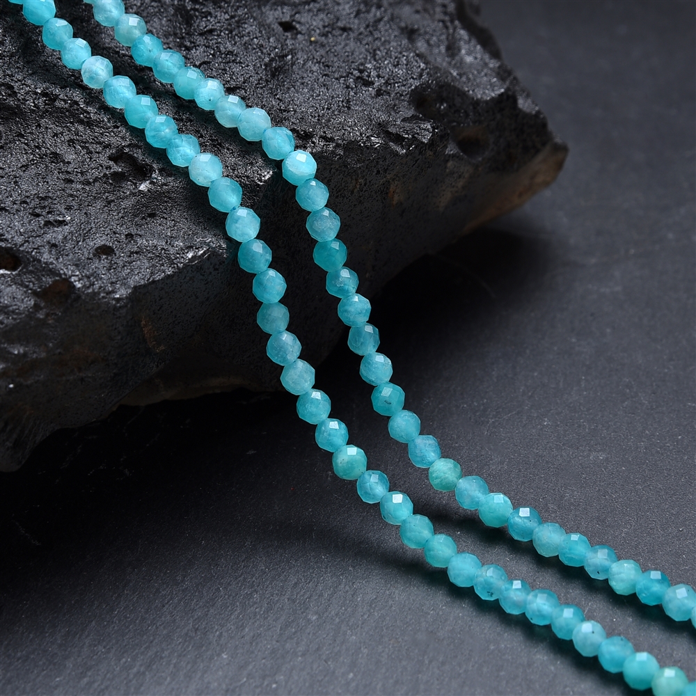 String Beads, Amazonite (Xing-Jiang), 03mm, faceted